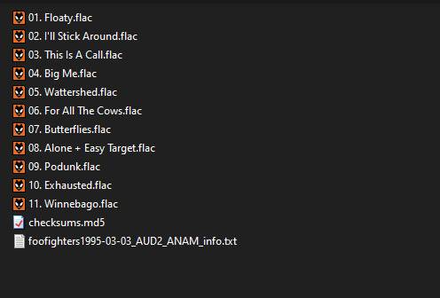 Typical contents of a downloaded file