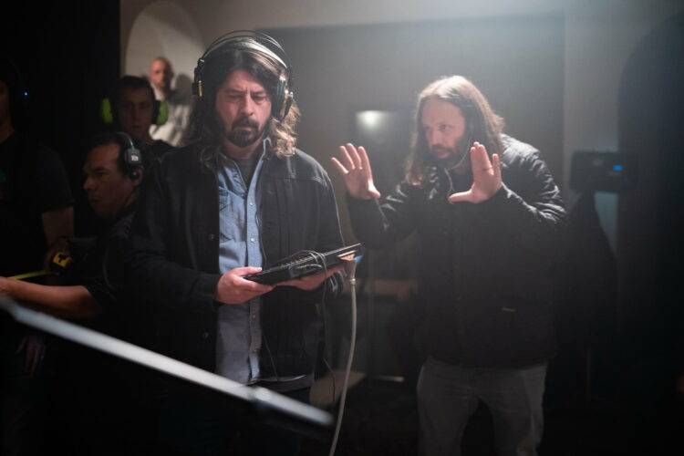 BJ McDonnell with Dave Grohl during production of Studio 666. (Credit: Andrew Stuart)