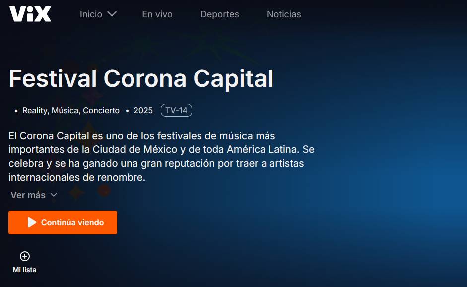 The landing page for the event on Vix.com if you're residing in Mexico.